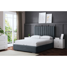 DS Living Evangeline Single Steel Upholstered Bed Frame with Headboard - Grey - Wilko - thumbnail 6