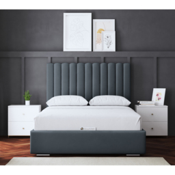 DS Living Evangeline Single Steel Upholstered Bed Frame with Headboard - Grey - Wilko - thumbnail 5