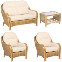 Desser Furniture Centurion 4 Seater Cotton Cream Sofa Set - Size: 2 Seater - Brown - Wilko - thumbnail 3
