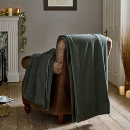Deyongs Thyme The Big One Throw 230 x 270cm - Green - Wilko - thumbnail 3
