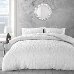 Velosso Alini Single White Quilted Duvet Set - Wilko - thumbnail 1