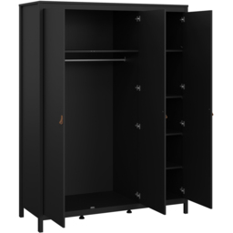 Florence Barcelona Matt Black 3 Piece Bedroom Furniture Set - Furniture To Go - Wilko - thumbnail 4