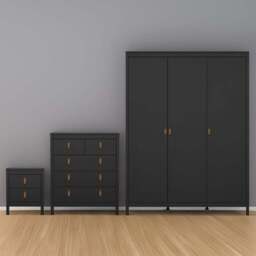 Florence Barcelona Matt Black 3 Piece Bedroom Furniture Set - Furniture To Go - Wilko - thumbnail 1