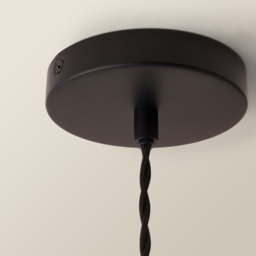 ValueLights Susie Single Glass Lantern Shade Matte Black LED Ceiling Pendant Light - Size: 131 x 18 x 18cm - Wilko - thumbnail 4