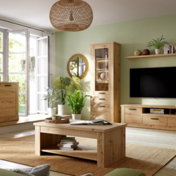 Florence Corona 2 Door Single Drawer Artisan Oak Narrow Display Cabinet - Size: 212 x 71.4 x 41.3cm - Brown - Furniture To Go - Wilko - thumbnail 6