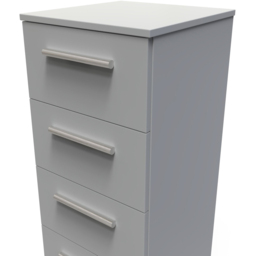 Crowndale Contrast 4 Drawer Dusk Grey Bedside Cabinet Ready Assembled - Wilko - thumbnail 6