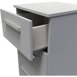 Crowndale Contrast 4 Drawer Dusk Grey Bedside Cabinet Ready Assembled - Wilko - thumbnail 7
