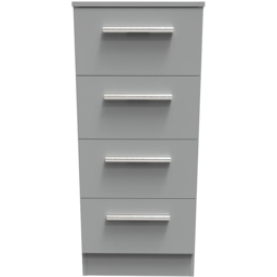 Crowndale Contrast 4 Drawer Dusk Grey Bedside Cabinet Ready Assembled - Wilko - thumbnail 3