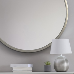 Rowan Silver Round Wall Mirror 79 x 79cm - MirrorOutlet - Wilko - thumbnail 4