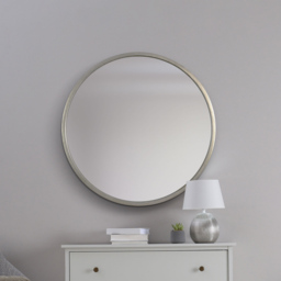 Rowan Silver Round Wall Mirror 79 x 79cm - MirrorOutlet - Wilko - thumbnail 3