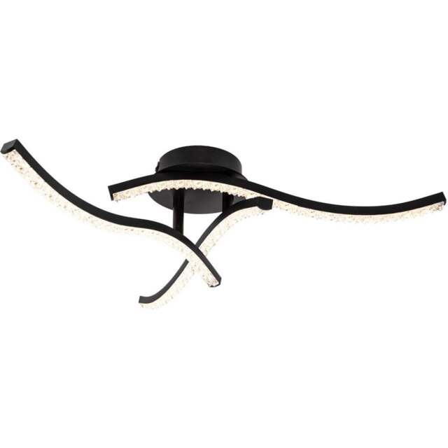Cosylyte Kenworth 3 Light Matt Black Wavy Beaded LED Ceiling Light - Size: 46 x 16 x 15cm - Wilko - image 1