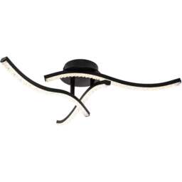 Cosylyte Kenworth 3 Light Matt Black Wavy Beaded LED Ceiling Light - Size: 46 x 16 x 15cm - Wilko