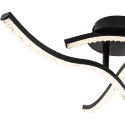 Cosylyte Kenworth 3 Light Matt Black Wavy Beaded LED Ceiling Light - Size: 46 x 16 x 15cm - Wilko - thumbnail 4