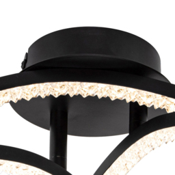 Cosylyte Kenworth 3 Light Matt Black Wavy Beaded LED Ceiling Light - Size: 46 x 16 x 15cm - Wilko - thumbnail 5