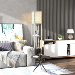Portland 3 Shelf Light Grey Floor Lamp - Size: 160 x 26 x 26cm - Wilko - thumbnail 4