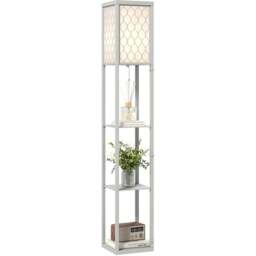 Portland 3 Shelf Light Grey Floor Lamp - Size: 160 x 26 x 26cm - Wilko - thumbnail 1