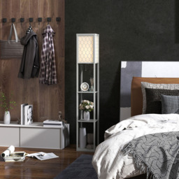Portland 3 Shelf Light Grey Floor Lamp - Size: 160 x 26 x 26cm - Wilko - thumbnail 5