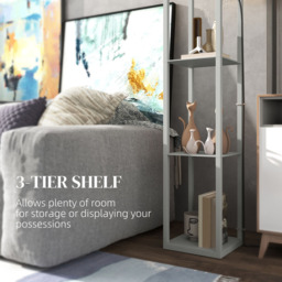 Portland 3 Shelf Light Grey Floor Lamp - Size: 160 x 26 x 26cm - Wilko - thumbnail 7