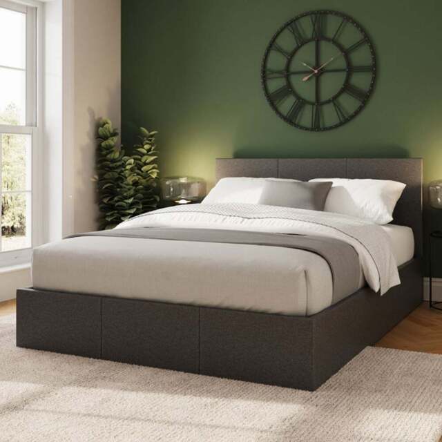 GFW King Size Grey End Lift Ottoman Bed - Wilko - image 1