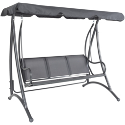 Charles Bentley 3 Seater Grey Garden Swing Seat with Canopy - Wilko - thumbnail 3