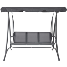 Charles Bentley 3 Seater Grey Garden Swing Seat with Canopy - Wilko - thumbnail 4