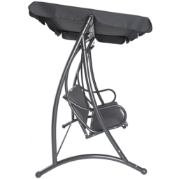 Charles Bentley 3 Seater Grey Garden Swing Seat with Canopy - Wilko - thumbnail 5