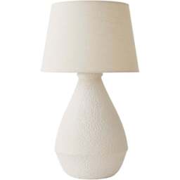 ValueLights Helena Natural Taper Shade Cream Speckled Ceramic LED Table Lamp - Size: 59 x 33 x 33cm - Wilko