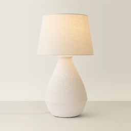 ValueLights Helena Natural Taper Shade Cream Speckled Ceramic LED Table Lamp - Size: 59 x 33 x 33cm - Wilko - thumbnail 6