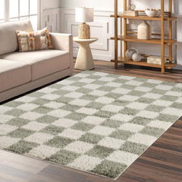 Desire Rugs Chester Sage Shaggy Checkered Rug 200 x 290cm - Size: 290 x 200 x 3cm - Green - Wilko - thumbnail 6