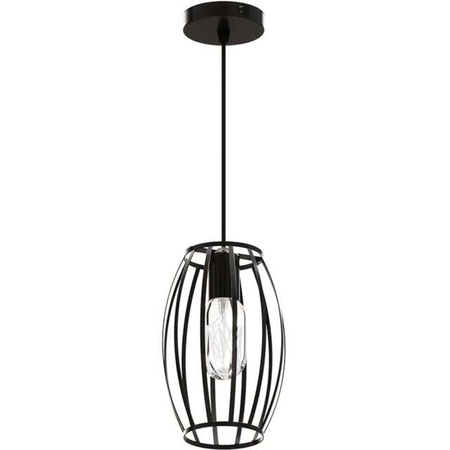 Living and Home Small Black Iron Lantern E27 Pendant Light - Size: 130 x 14.8 x 14.8cm - Wilko - image 1