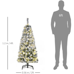 Everglow Warm LED Pre-Lit Snow Flocked Green Artificial Christmas Tree 4ft - Wilko - thumbnail 7