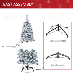 Everglow Warm LED Pre-Lit Snow Flocked Green Artificial Christmas Tree 4ft - Wilko - thumbnail 6