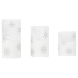 Set of 3 Snowflake LED Candles White - Wilko - thumbnail 4