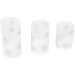 Set of 3 Snowflake LED Candles White - Wilko - thumbnail 5