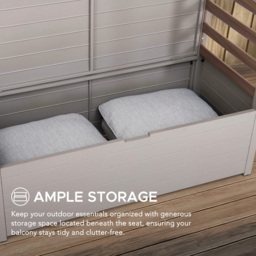Sunjoy 2 Seater Under storage Patio Loveseat with Footstool and Canopy - Grey - Wilko - thumbnail 4