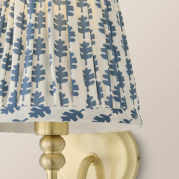 ValueLights Binky Blue Floral Shade Gold Rechargeable Wall Light with Bulb 2 Pack - Size: 23.5 x 16.5 x 21.5cm - Cream and Blue - Wilko - thumbnail 4