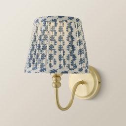 ValueLights Binky Blue Floral Shade Gold Rechargeable Wall Light with Bulb 2 Pack - Size: 23.5 x 16.5 x 21.5cm - Cream and Blue - Wilko - thumbnail 6
