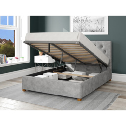 Aspire Olivier King Size Silver Kimiyo Linen Ottoman Bed - Aspire Beds - Wilko - thumbnail 3