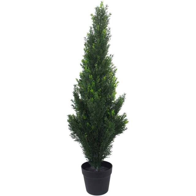 Botanik Cedar Topiary Artificial Tree in Pot 3ft - Size: 90 x 25 x 25cm - Green - Wilko - image 1