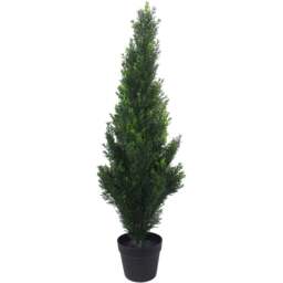 Botanik Cedar Topiary Artificial Tree in Pot 3ft - Size: 90 x 25 x 25cm - Green - Wilko - thumbnail 1