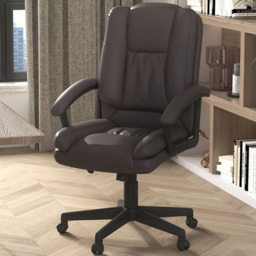 Portland Brown PU Leather Swivel Executive Office Chair - Size: 67 x 62 x 94cm - Wilko