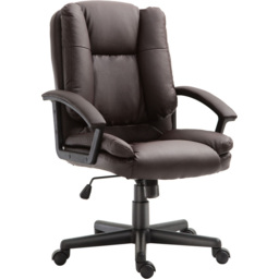 Portland Brown PU Leather Swivel Executive Office Chair - Size: 67 x 62 x 94cm - Wilko - thumbnail 3