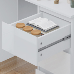 FWStyle Stora 3 Drawer White Gloss Dressing Table - Size: 72 x 99 x 40cm - Wilko - thumbnail 4