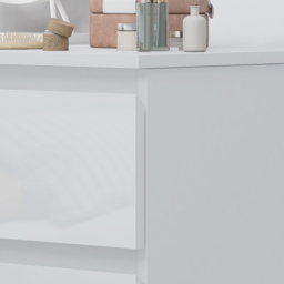 FWStyle Stora 3 Drawer White Gloss Dressing Table - Size: 72 x 99 x 40cm - Wilko - thumbnail 5