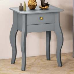 HOMCOM Single Drawer Grey French Style Small Side Table - Size: 55 x 35 x 45cm - Wilko - thumbnail 1