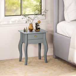 HOMCOM Single Drawer Grey French Style Small Side Table - Size: 55 x 35 x 45cm - Wilko - thumbnail 5