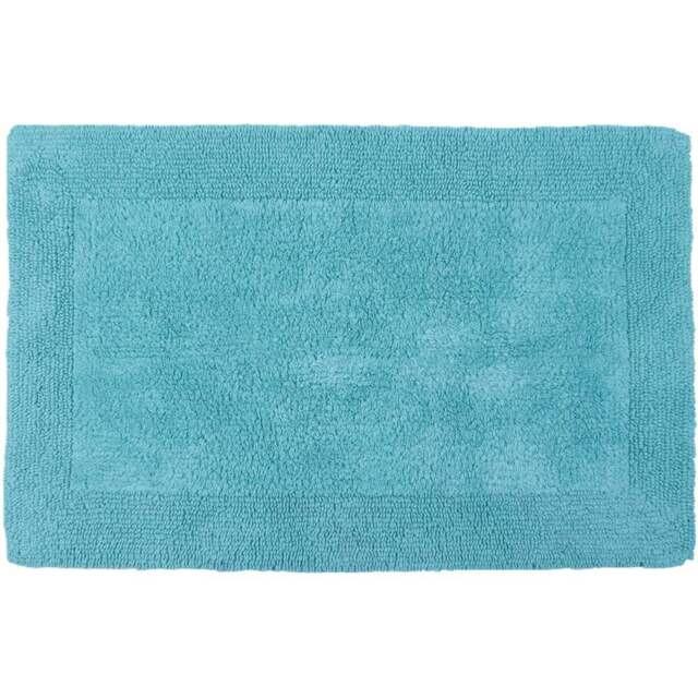 Allure Bath Fashions Elegance Turquoise Reversible Bath Mat 53 x 85cm - Blue - Wilko - image 1