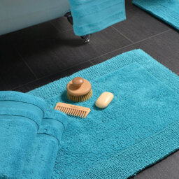 Allure Bath Fashions Elegance Turquoise Reversible Bath Mat 53 x 85cm - Blue - Wilko - thumbnail 3
