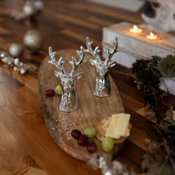 Marco Paul Silver Stag Head Salt and Pepper Mill Set - Size: 14 x 8 x 8cm - Wilko - thumbnail 3