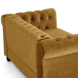 Home Detail Chesterfield 2 Seater Studded Gold Velvet Sofa - Wilko - thumbnail 5